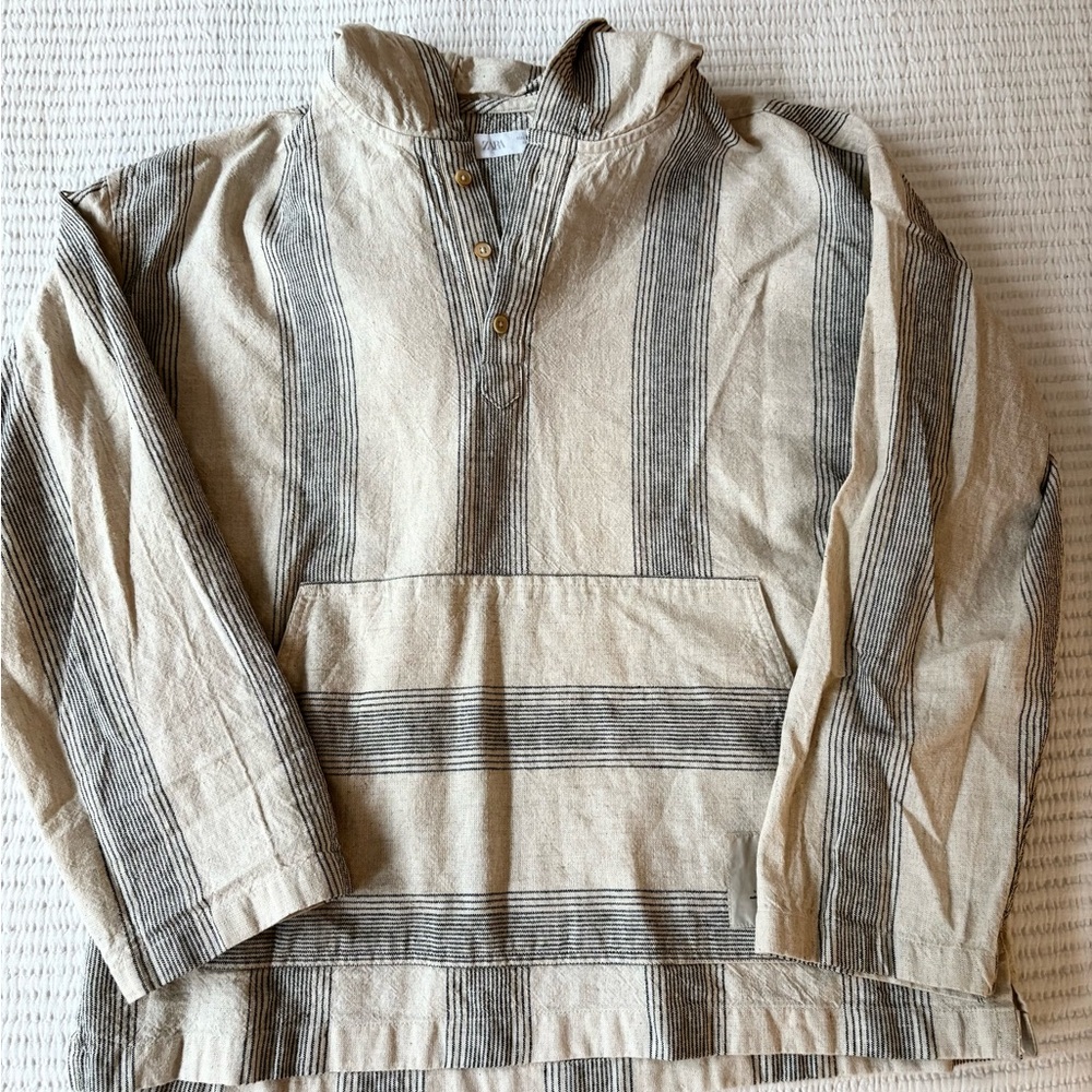 Zara Kids linen cotton hooded pullover - Picture 2 of 4